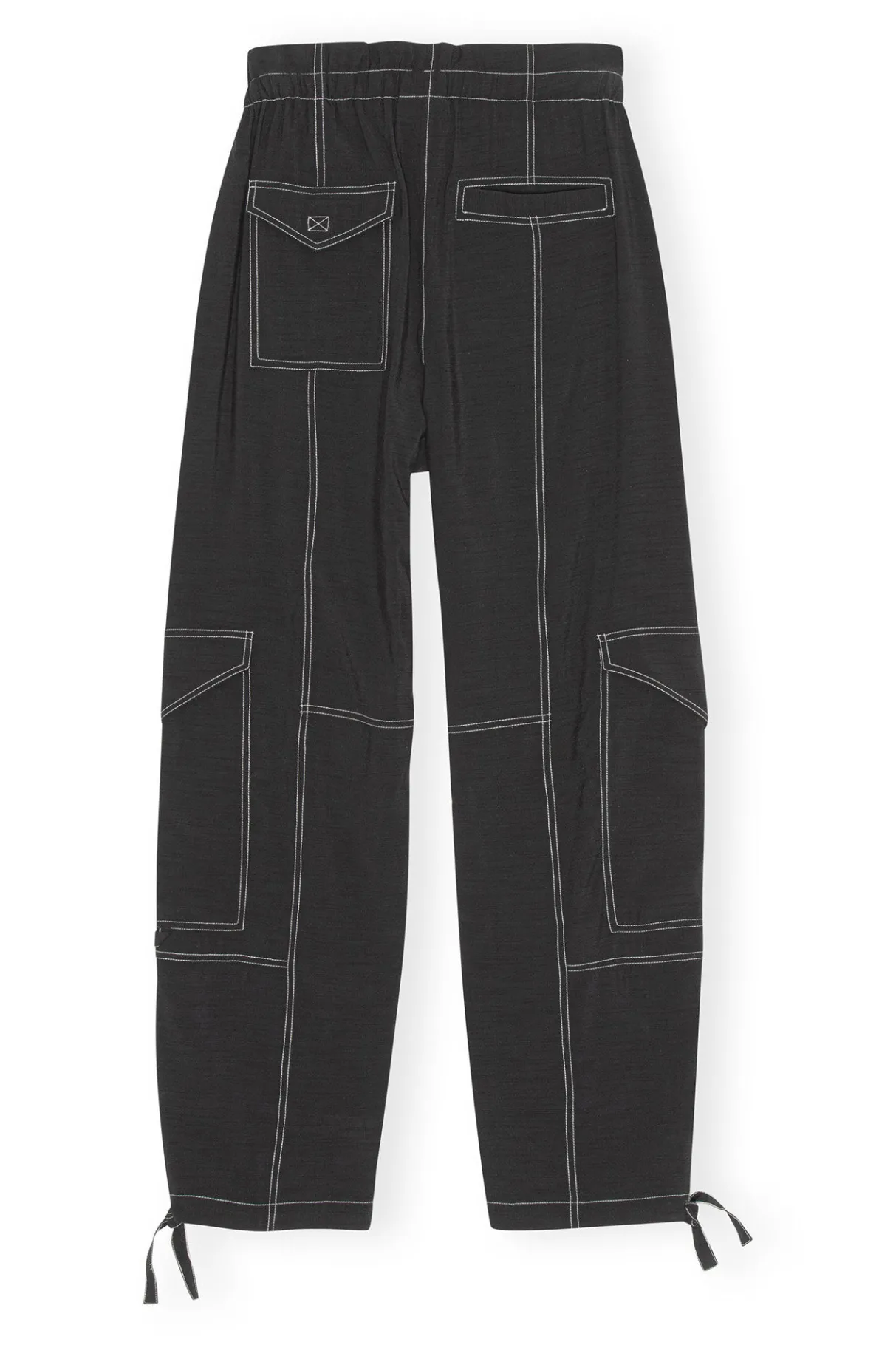 Fashion GANNI Light Slub Pocket Pants Black