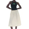 Hot GANNI Light Tech Drawstring Dress Biscotti