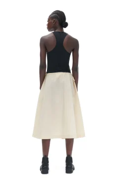 Hot GANNI Light Tech Drawstring Dress Biscotti