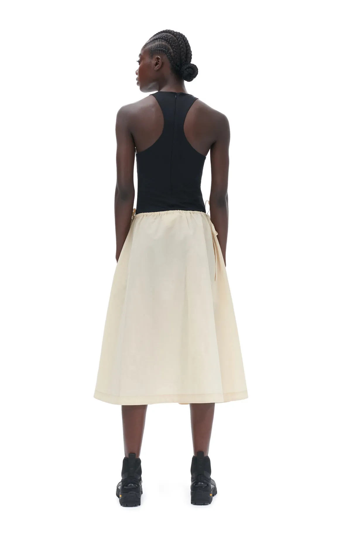 Hot GANNI Light Tech Drawstring Dress Biscotti