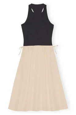 Hot GANNI Light Tech Drawstring Dress Biscotti