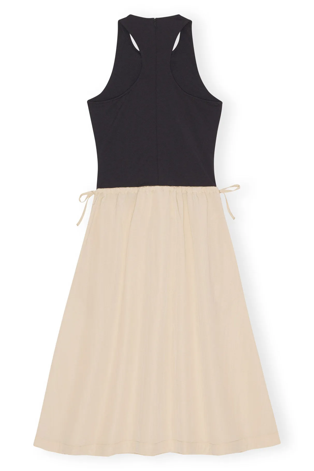 Hot GANNI Light Tech Drawstring Dress Biscotti