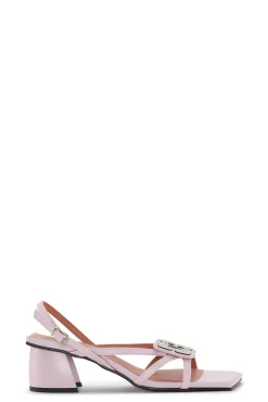 Online GANNI Lilac Butterfly Strass Kitten Heel Sandals Light Lilac
