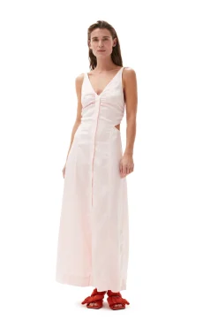 Cheap GANNI Lilac Satin Maxi Dress Light Lilac
