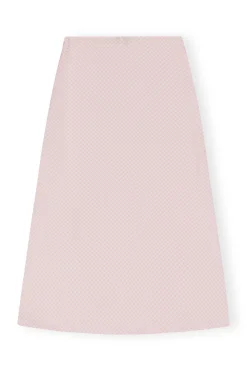 Online GANNI Lilac Satin Midi Skirt Light Lilac