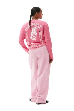 Store GANNI Long Sleeve T-Shirt Shocking Pink