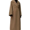 Best Sale GANNI Long Wool Coat Petrified Oak