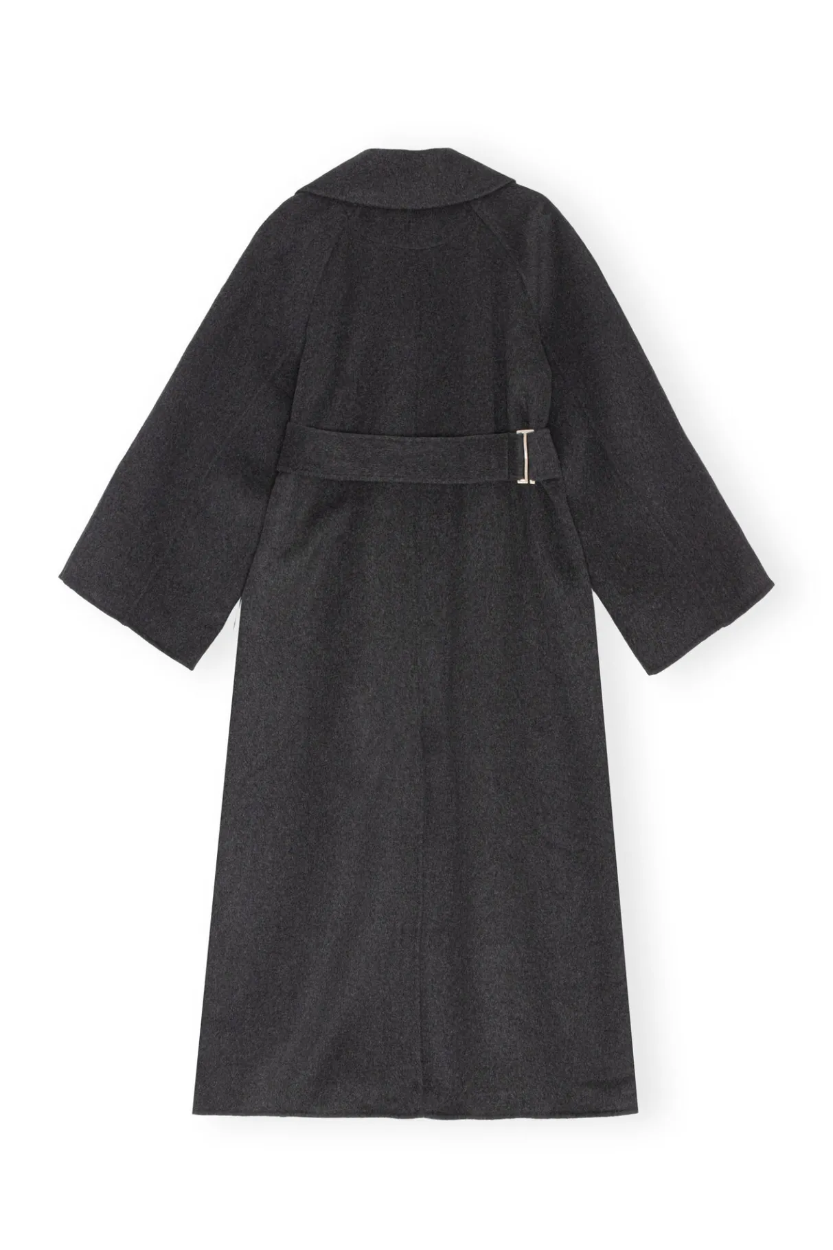 Cheap GANNI Long Wool Coat Phantom