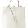 Cheap GANNI Medium Banner Tote Strap Bag Egret