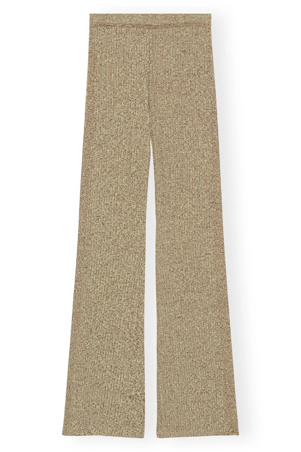 Fashion GANNI Melange Knit Pants Brandy Brown