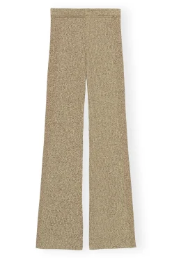 Fashion GANNI Melange Knit Pants Brandy Brown