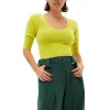 Discount GANNI Merino Lace O-Neck Blouse Tender Shoots