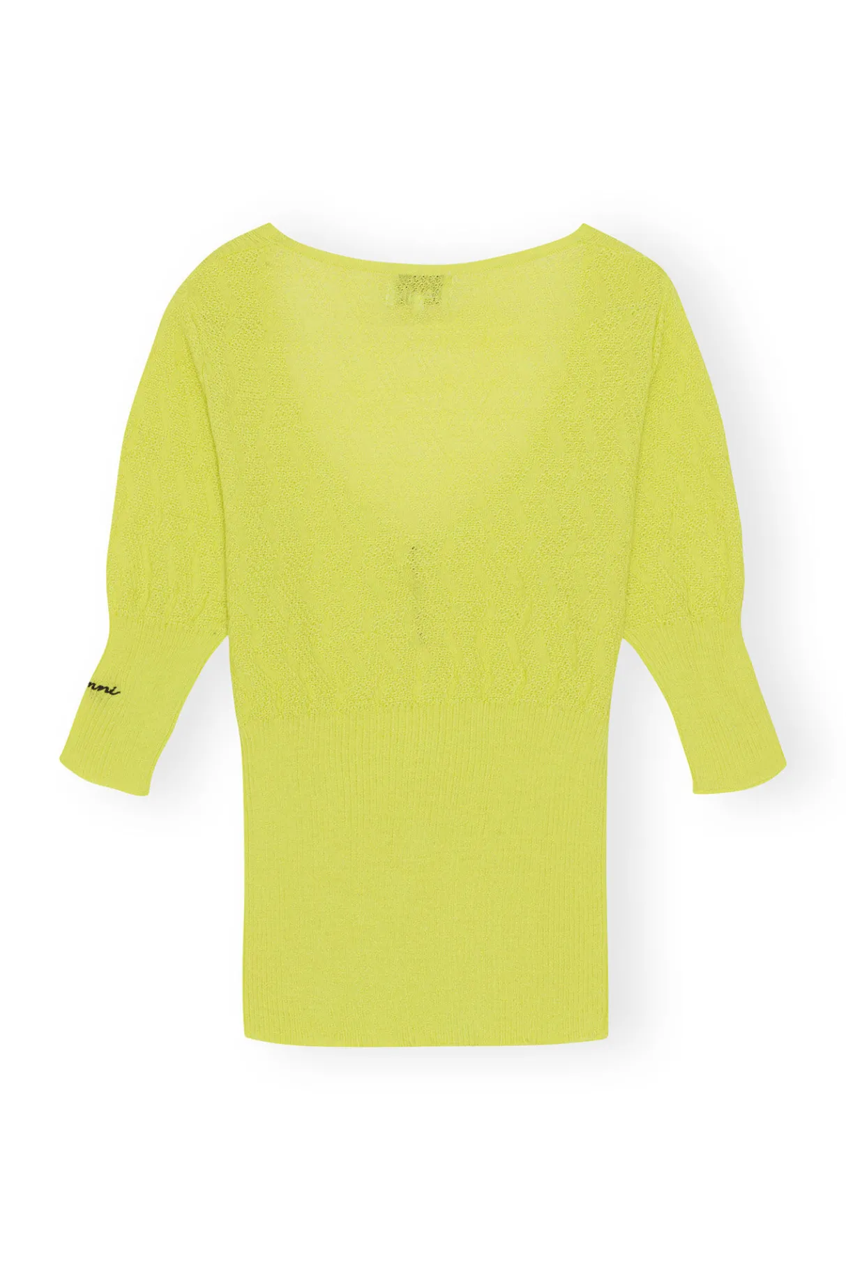 Discount GANNI Merino Lace O-Neck Blouse Tender Shoots