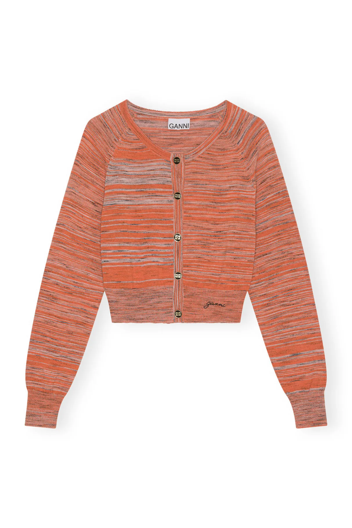 Hot GANNI Merino Mouline Cardigan Vibrant Orange