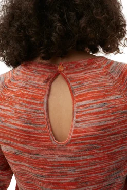 New GANNI Merino Mouline Cropped Top Vibrant Orange