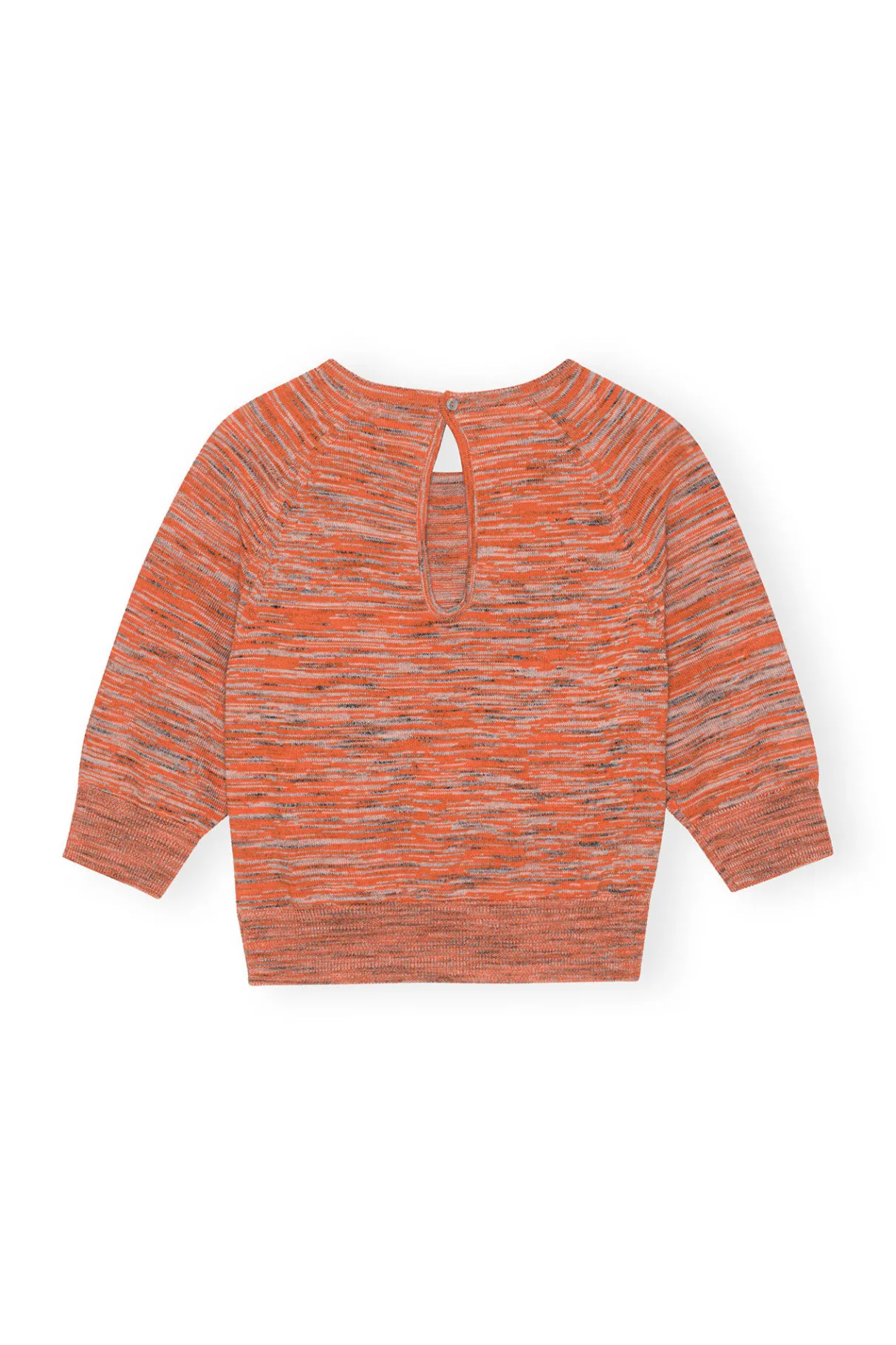 New GANNI Merino Mouline Cropped Top Vibrant Orange