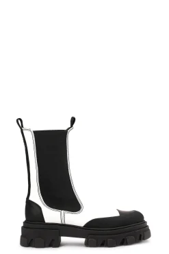 New GANNI Mid Chelsea Boots Egret