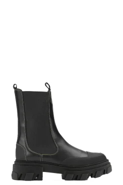 Shop GANNI Mid Chelsea Boots Black