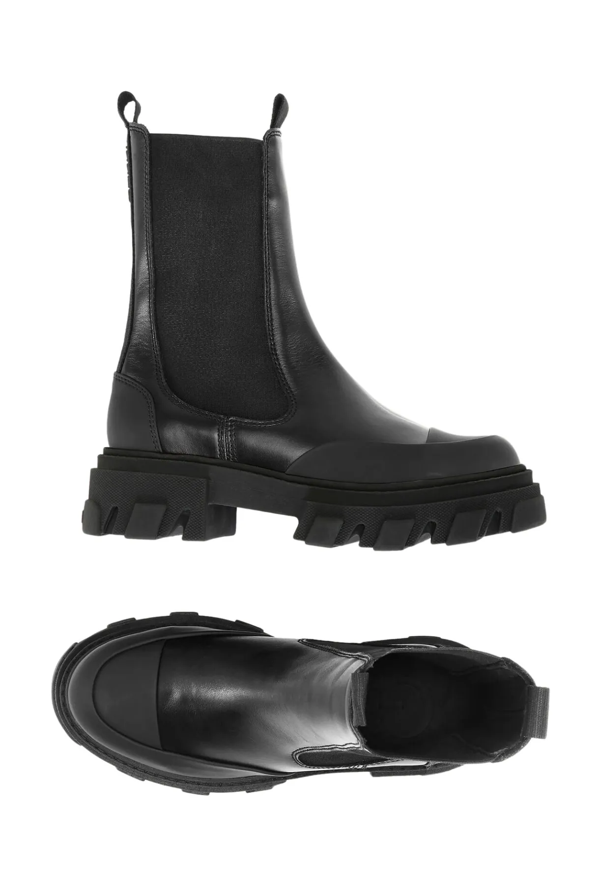New GANNI Mid Chelsea Boots Black