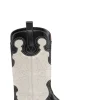 New GANNI Mid Shaft Embroidered Western Boots Black/Egret