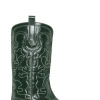 Fashion GANNI Mid Shaft Embroidered Western Boots Kelly Green