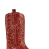 Clearance GANNI Mid Shaft Embroidered Western Boots Barbados Cherry