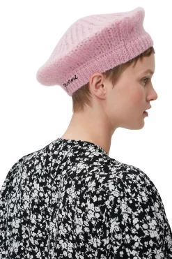 Fashion GANNI Mohair Beret Lilac Sachet