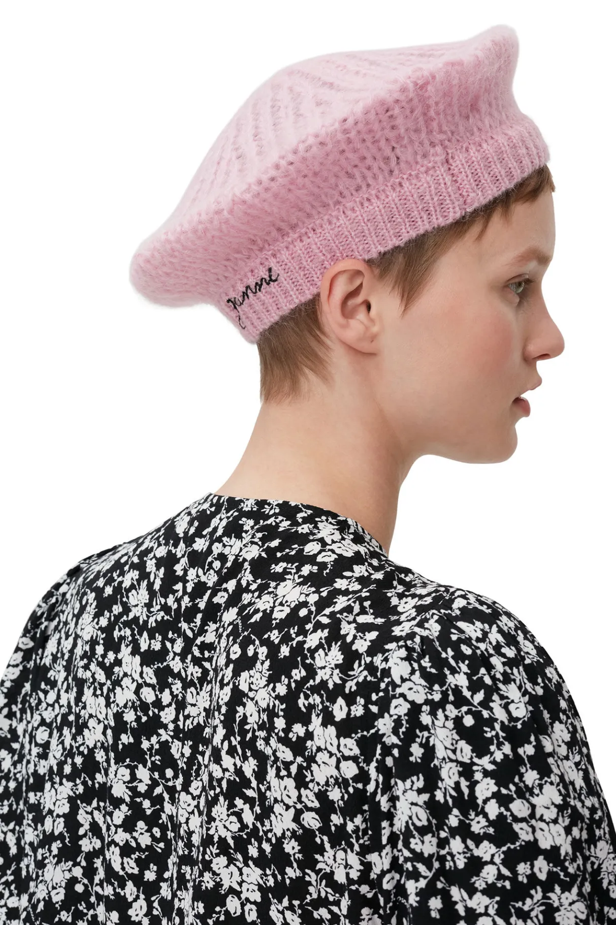 Fashion GANNI Mohair Beret Lilac Sachet