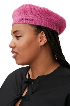 Store GANNI Mohair Beret Phlox Pink