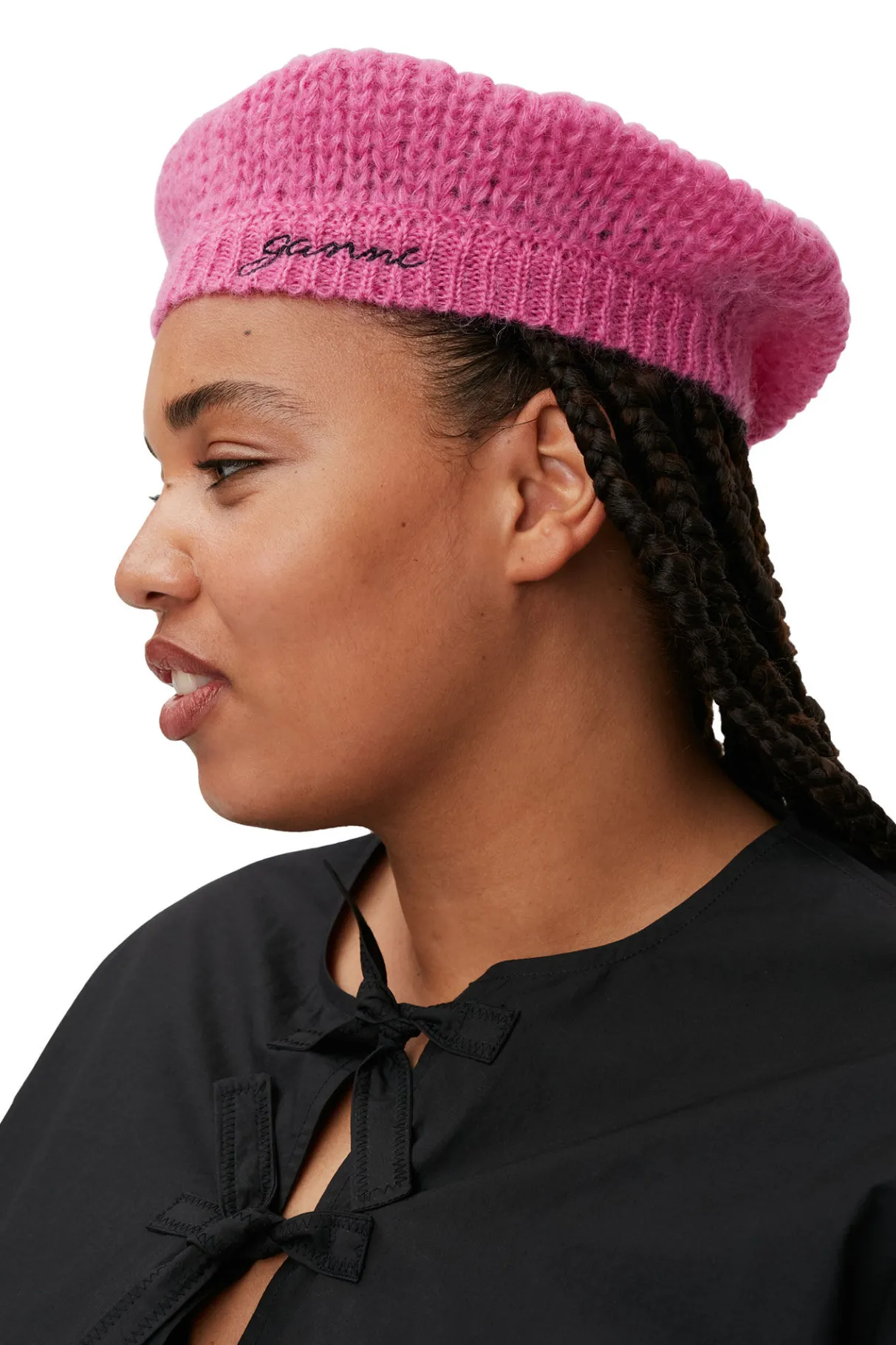 Store GANNI Mohair Beret Phlox Pink