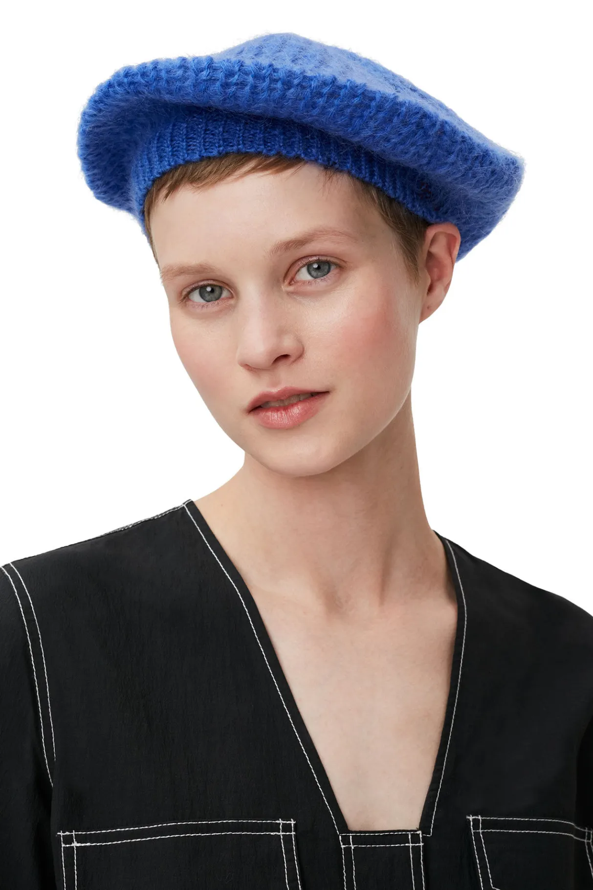 Cheap GANNI Mohair Beret Dazzling Blue