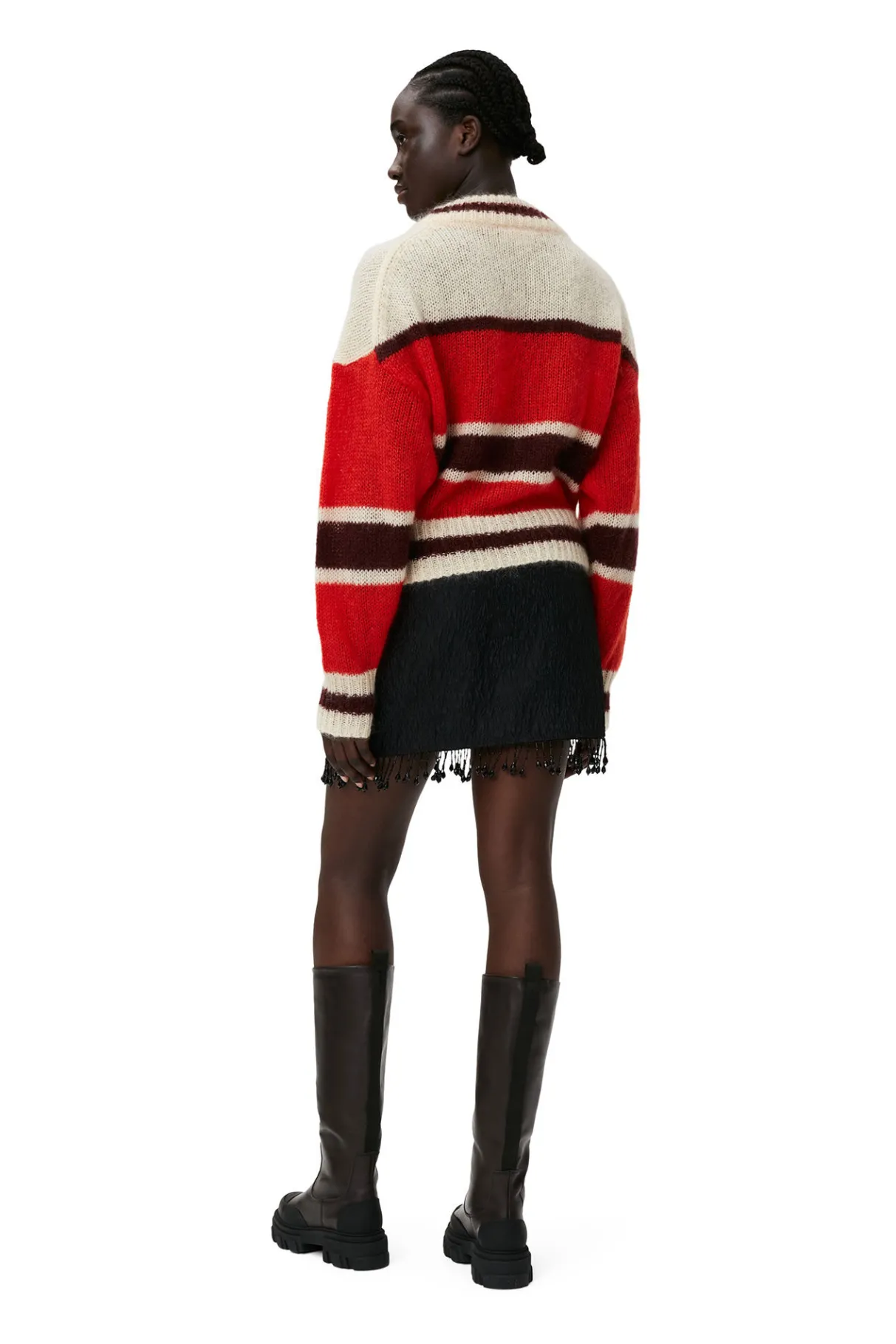 Discount GANNI Mohair Cardigan Fiery Red