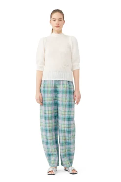 Sale GANNI Mohair Open Back Top Egret