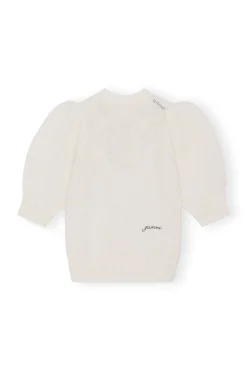 Sale GANNI Mohair Open Back Top Egret