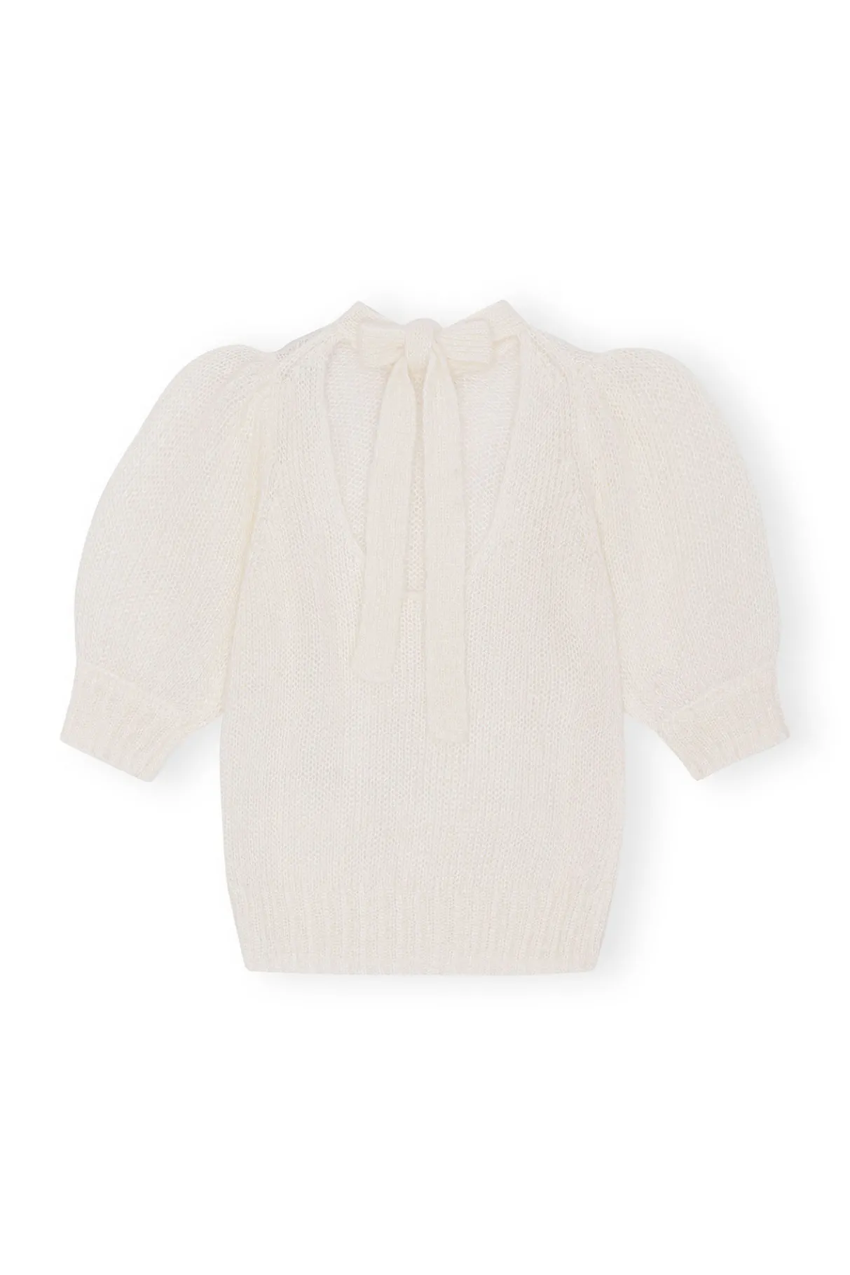 Sale GANNI Mohair Open Back Top Egret