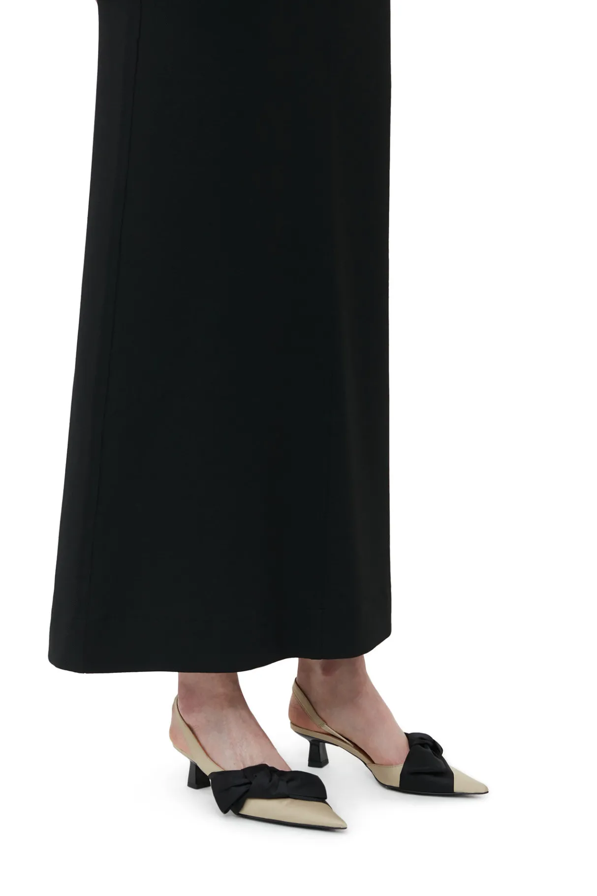 Flash Sale GANNI Monochrome Soft Bow Slingback Pumps Sand