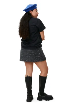 Store GANNI Multi Wool Mini Skirt Phantom