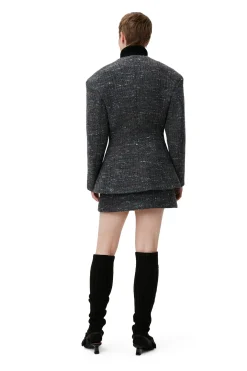 Store GANNI Multi Wool Mini Skirt Phantom