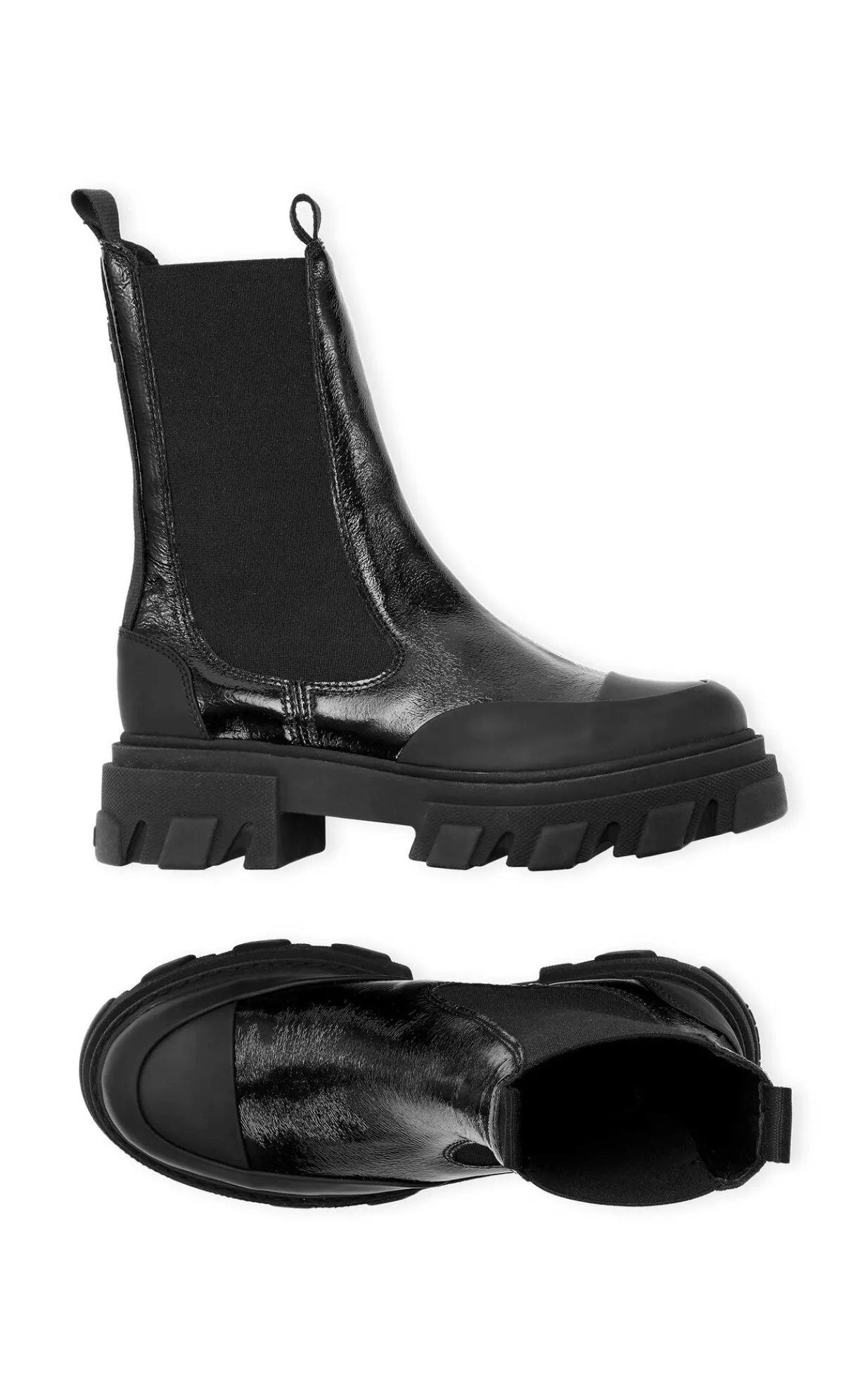 Clearance GANNI Naplack Mid Chelsea Boot Black