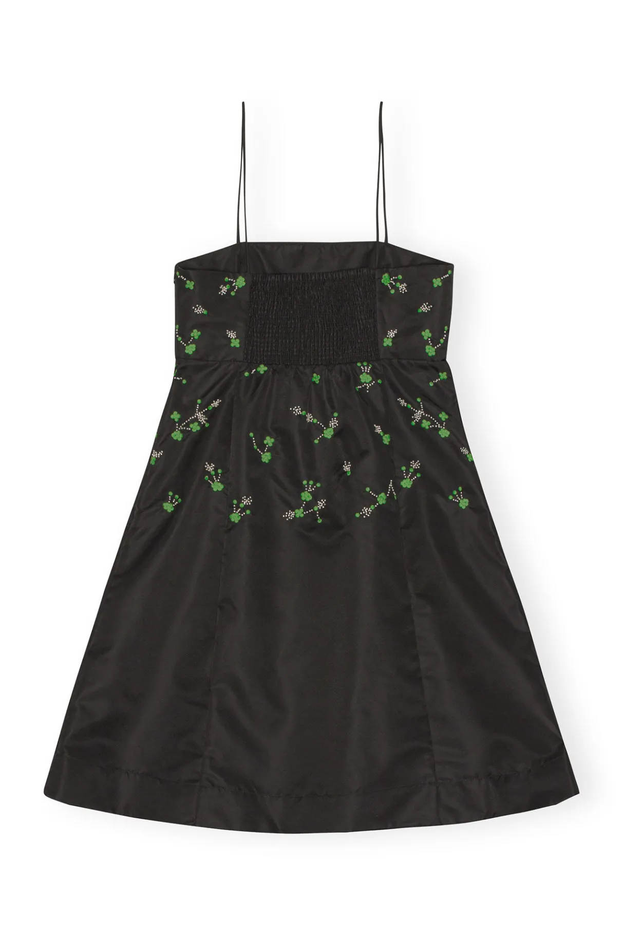 New GANNI Nylon Mini Dress Black