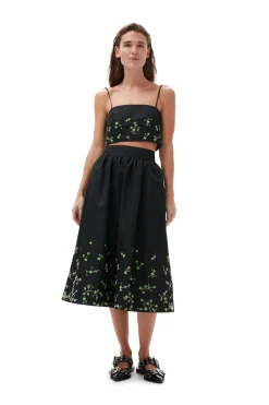 Fashion GANNI Nylon Skirt Black