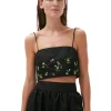 New GANNI Nylon Top Black