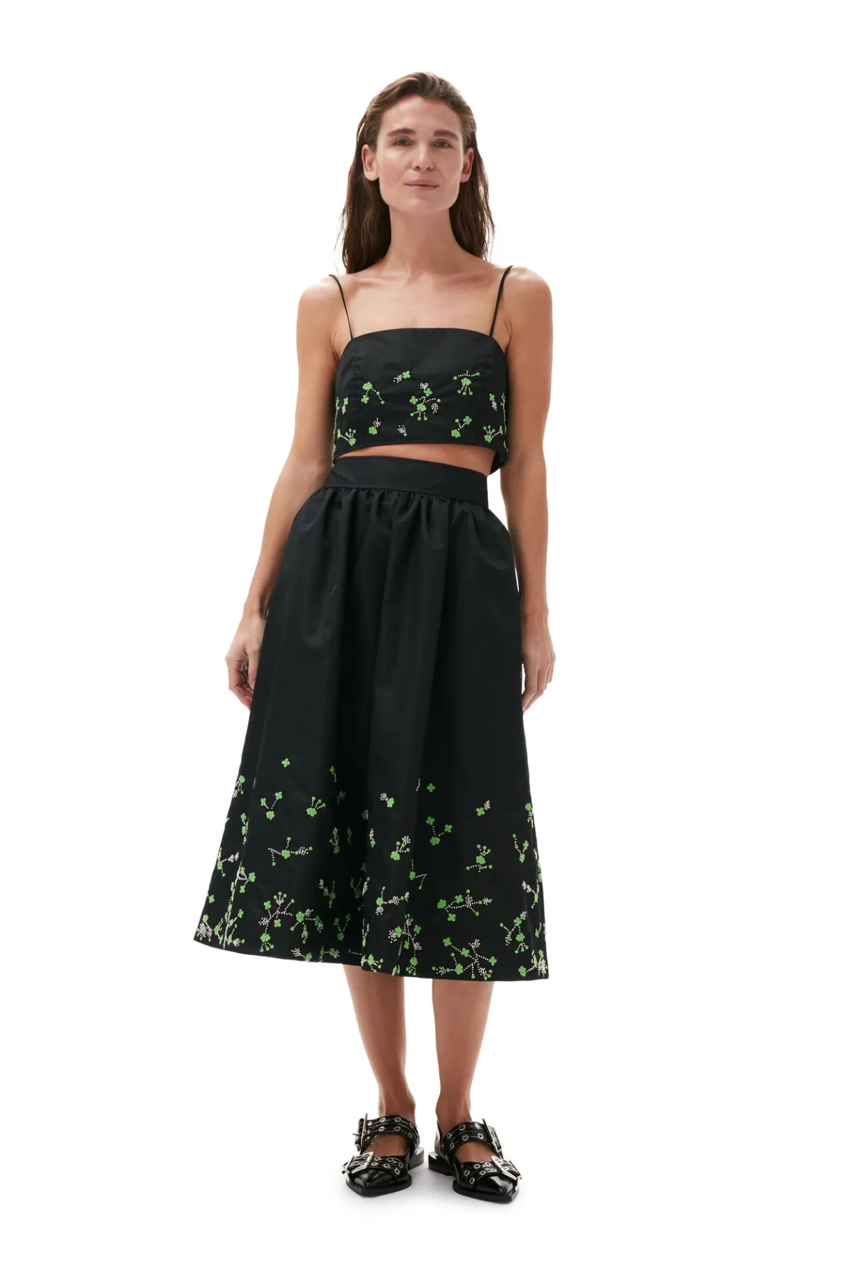 New GANNI Nylon Top Black
