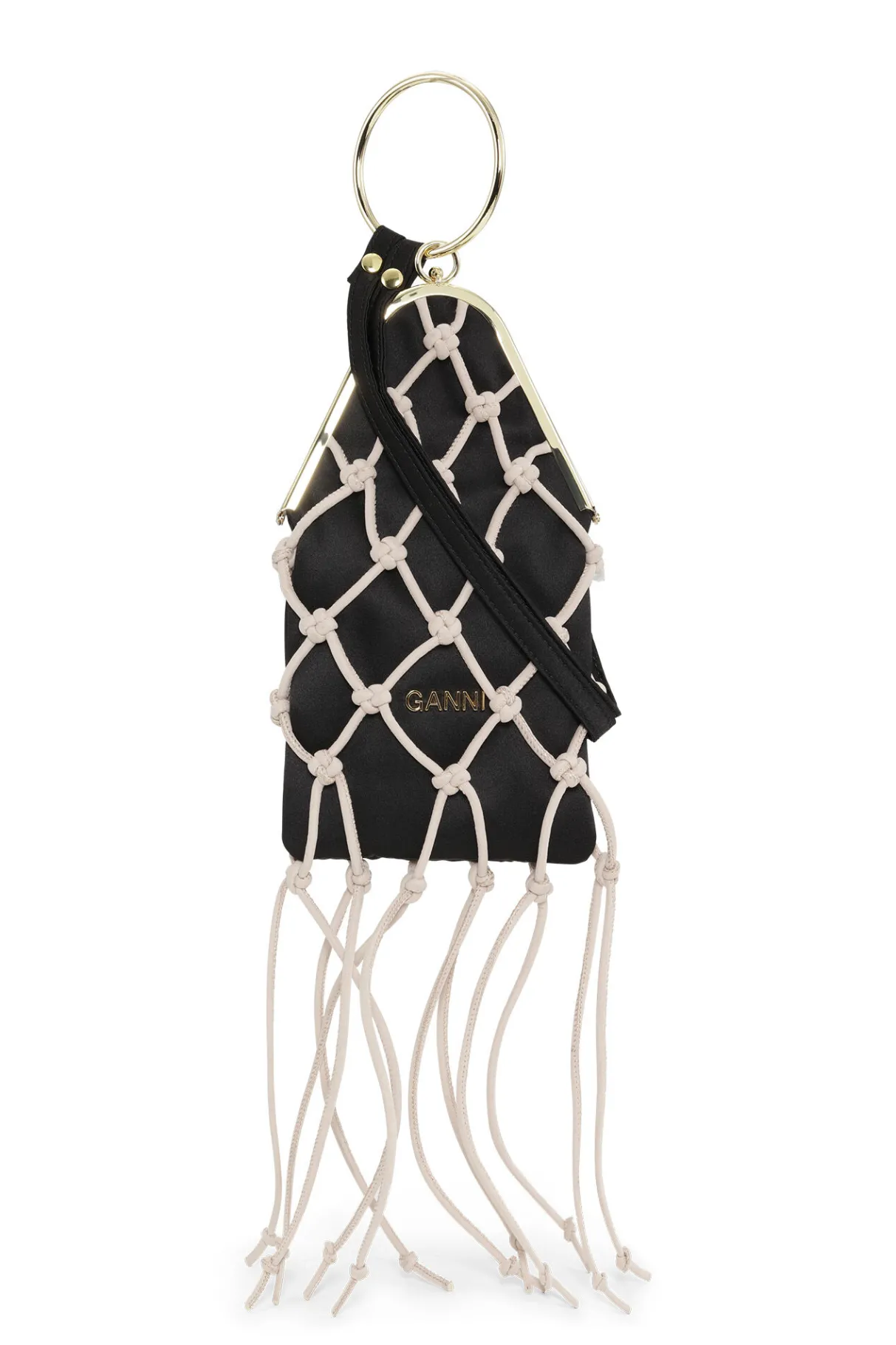 Cheap GANNI Occasion Braided Bangle Purse Black
