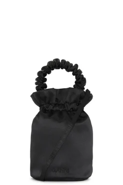 Clearance GANNI Occasion Occasion Ruched Top Handle Bag Black