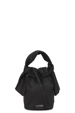New GANNI Occasion Top Handle Knot Bag Black