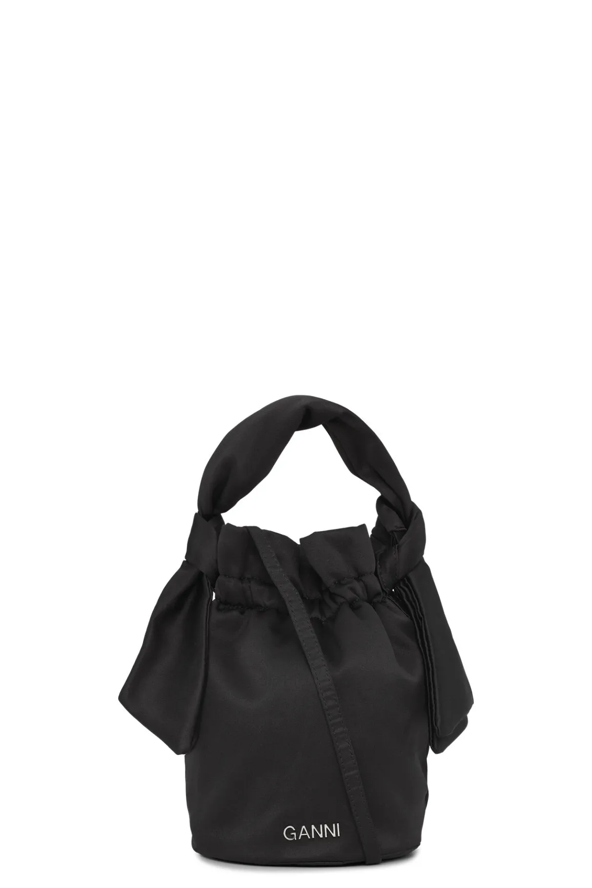 New GANNI Occasion Top Handle Knot Bag Black