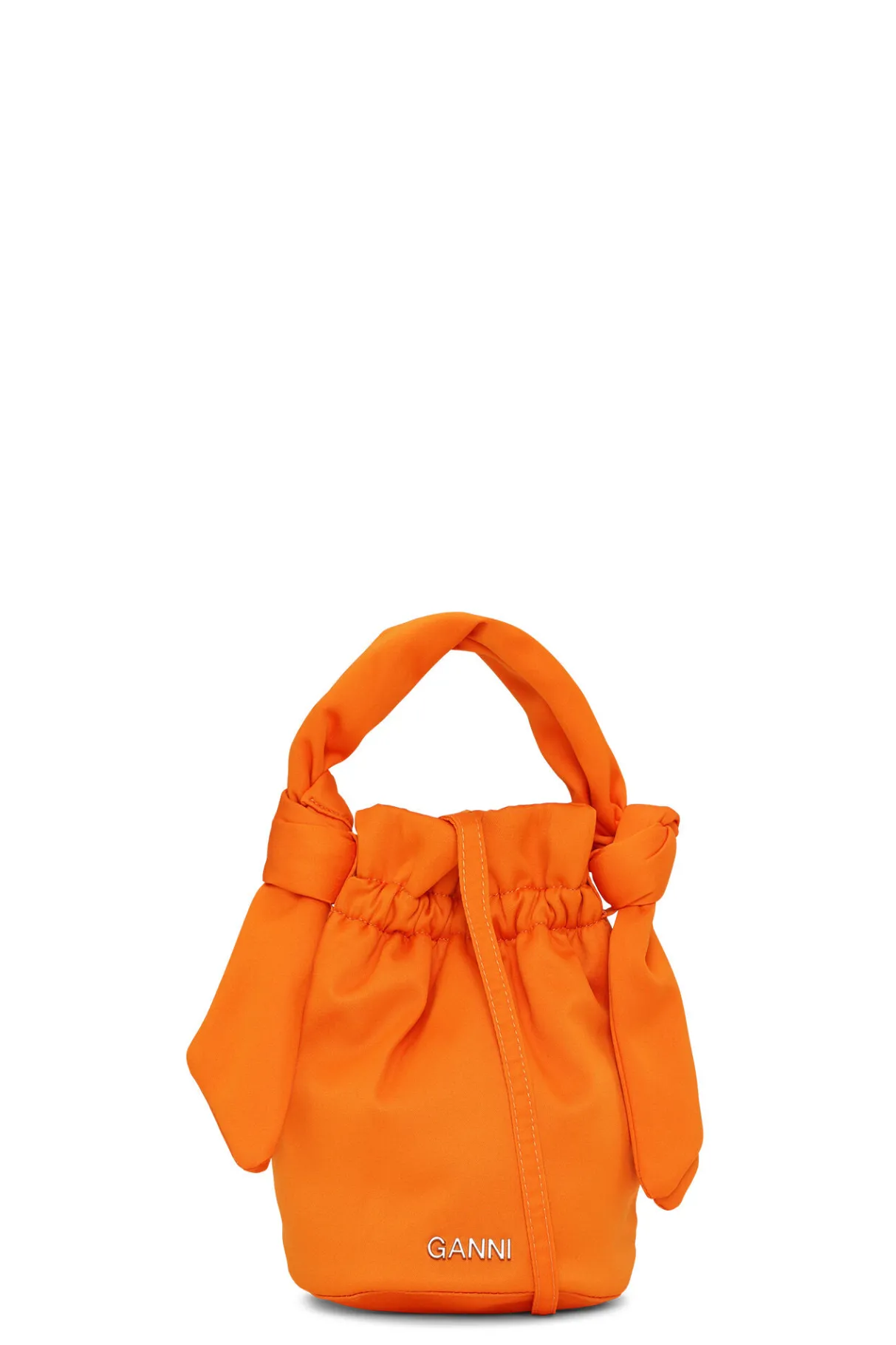 Shop GANNI Occasion Top Handle Knot Bag Vibrant Orange
