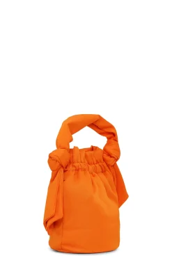 Shop GANNI Occasion Top Handle Knot Bag Vibrant Orange
