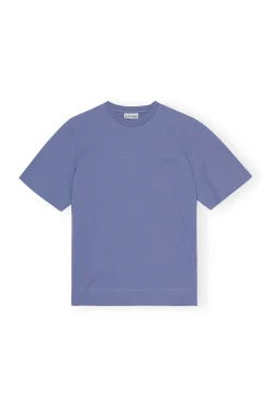 Best Sale GANNI O-Neck T-Shirt Gray Blue